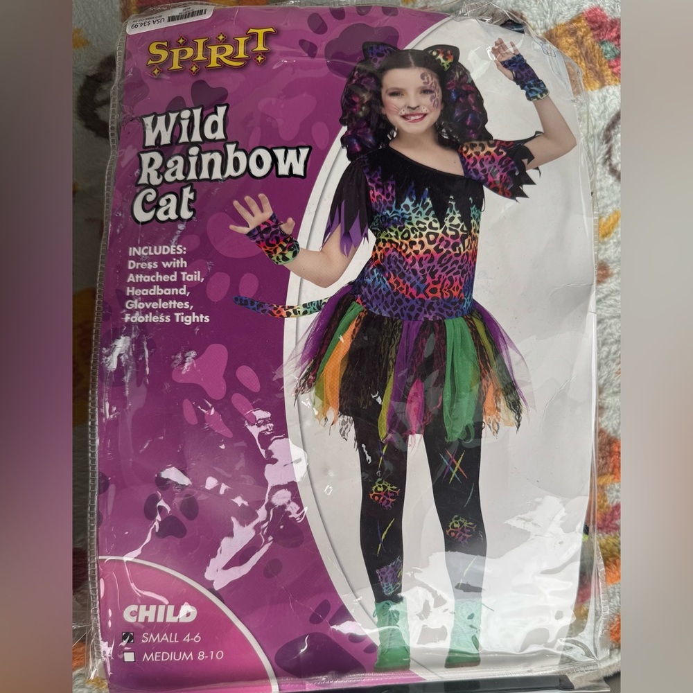 Wild Rainbow Cat Kids Costume
